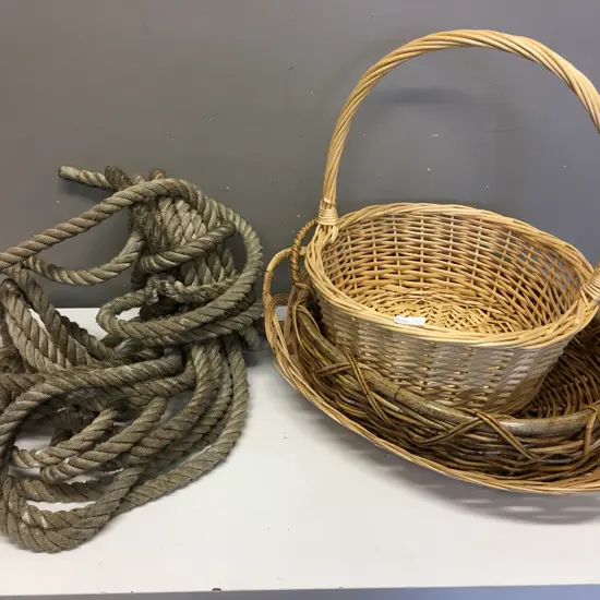 Selection Of Cane Ware & Rope
